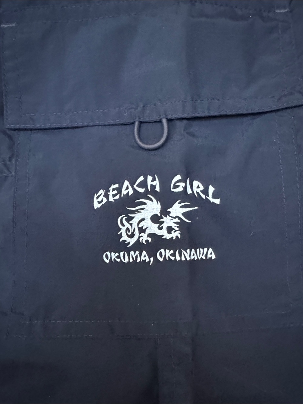 Okinawa Navy track  Pants with Yellow Waist Lining &  Velcro  close